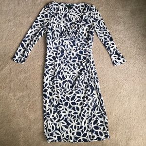 Ralph Lauren faux wrap dress: royal blue & white